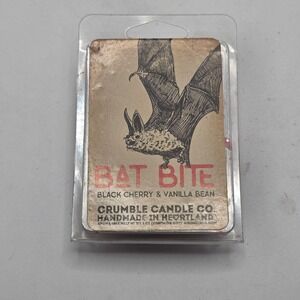 Crumble Candle Co Bat Bite Wax Melt Purple Black Cherry Vanilla Bean Goth Spooky